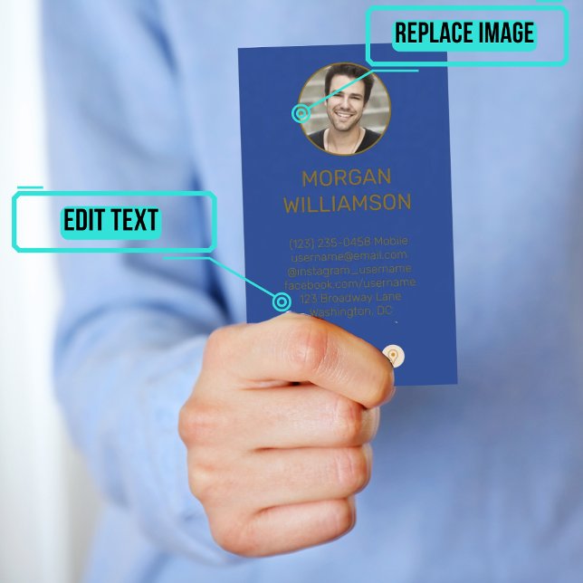 Tarjeta de llamada personal para parejas (This design has photos of each partner on opposite sides of the card. )