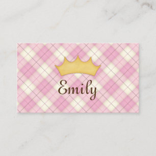 Tarjeta de llamada personalizada Princesa con traz