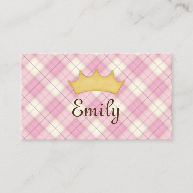 Tarjeta de llamada personalizada Princesa con traz (Anverso)