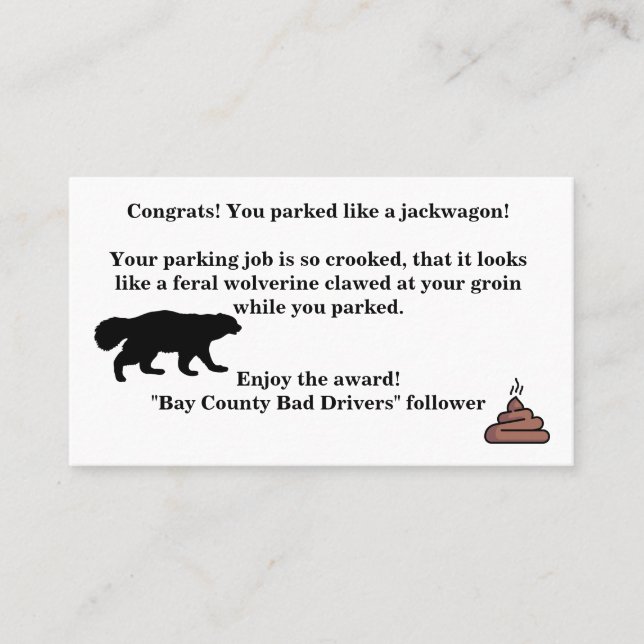 Tarjeta de llamada sarcástica (Anverso)