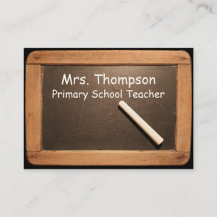 Tarjeta de llamada Slate Chalk para profesor de es