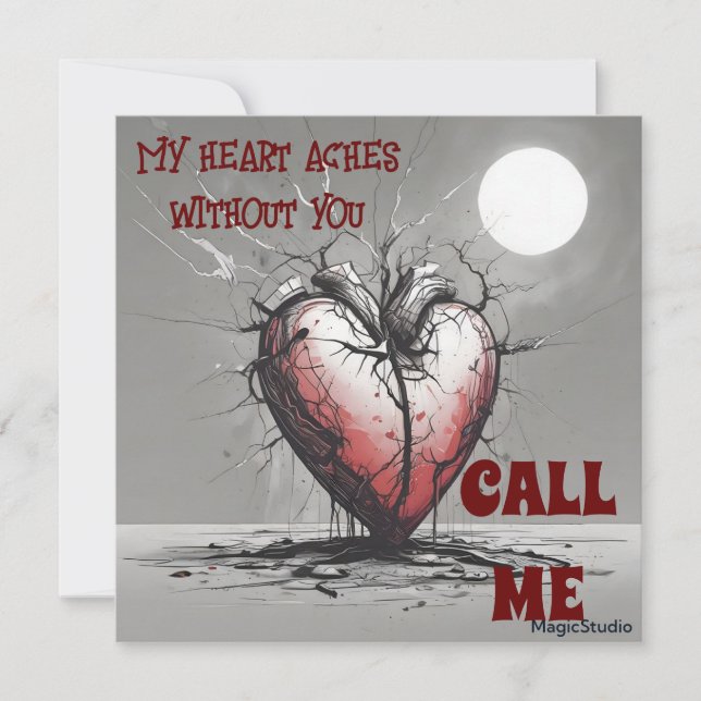 Tarjeta de llamadas de AI descargable My Heart Ach (Anverso)