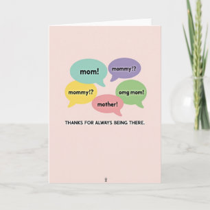 Tarjeta de Llamadas de Amor de Madre con Pastel