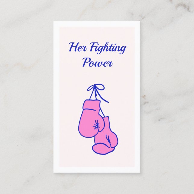 Tarjeta de llamadas de guantes de boxeo rosa (Anverso)