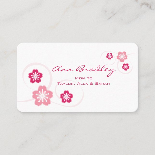 Tarjeta de llamadas de mamá con flores de cerezo r (Anverso)
