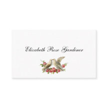 Tarjeta de llamadas de palomas victorianas