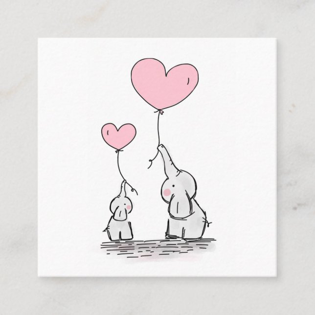 Tarjeta de llamadas mami Cute Elephants Tarjeta de (Anverso)