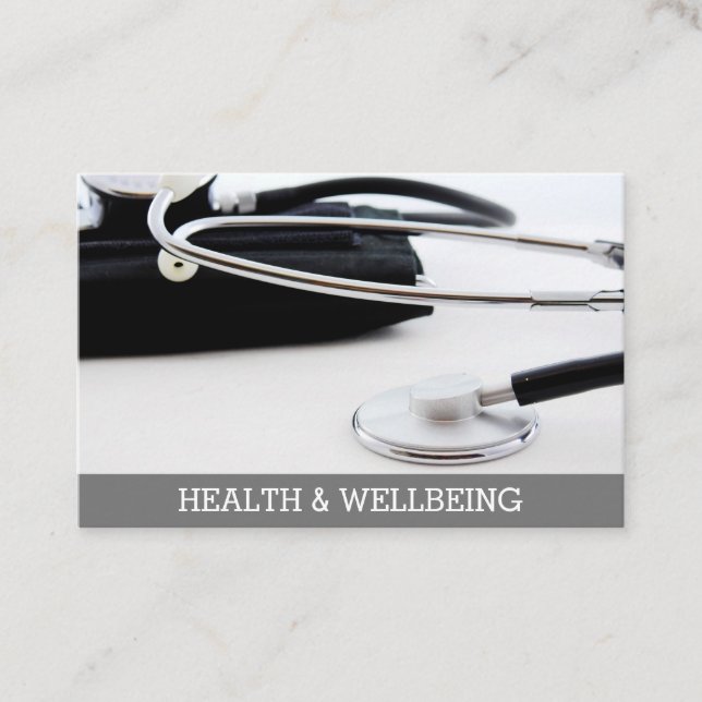 Tarjeta de llamadas médica y de salud. (Anverso)
