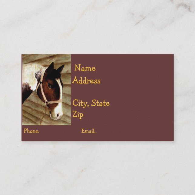 Tarjeta de llamadas para caballos (Anverso)