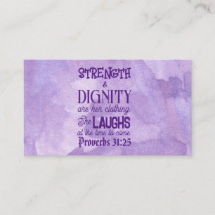 Tarjeta de llamadas Proverbs 31:25-26, nota de env