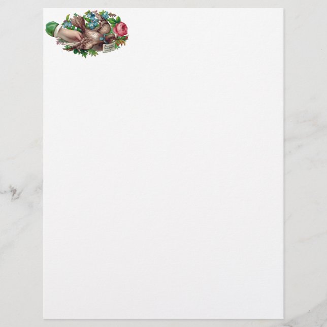 Tarjeta de llamadas victorianas con pájaro (Anverso)