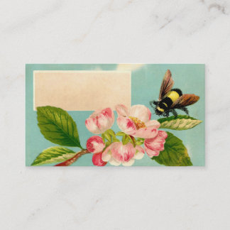 Tarjeta de llamadas Vintage Bee and Flower