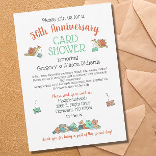 Tarjeta de Lluvia de Cumpleaños 50 Años Pájaros