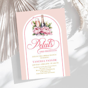 Tarjeta de lluvia de oro rosa moderno y prosecco