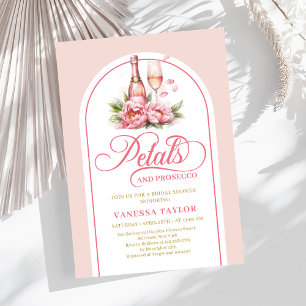 Tarjeta de lluvia de oro rosa moderno y prosecco