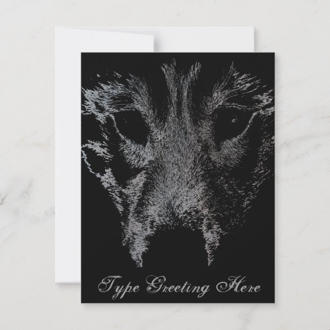 Tarjeta de Lobo Husky Wolf Personalizada Invitacio (Anverso)