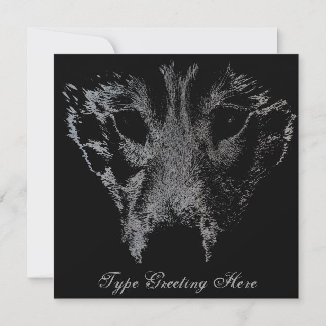 Tarjeta de Lobo Husky Wolf Personalizada Invitacio (Anverso)