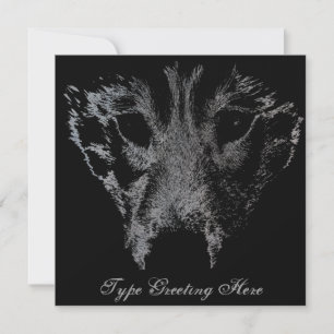 Tarjeta de Lobo Husky Wolf Personalizada Invitacio