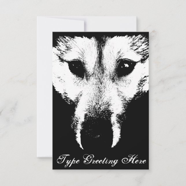 Tarjeta de Lobo Husky Wolf Personalizado (Anverso)