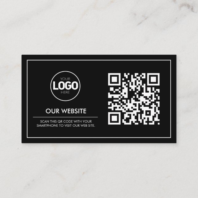 Tarjeta de logotipo profesional de código QR | Min (Reverso)