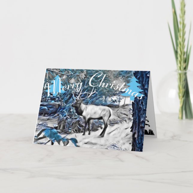 Tarjeta de los alces del navidad (Anverso)
