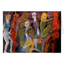 Tarjeta de los amantes y de los leones