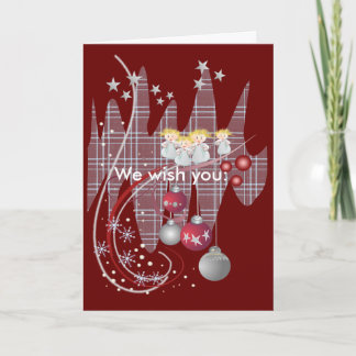Tarjeta de los ángeles de las Felices Navidad