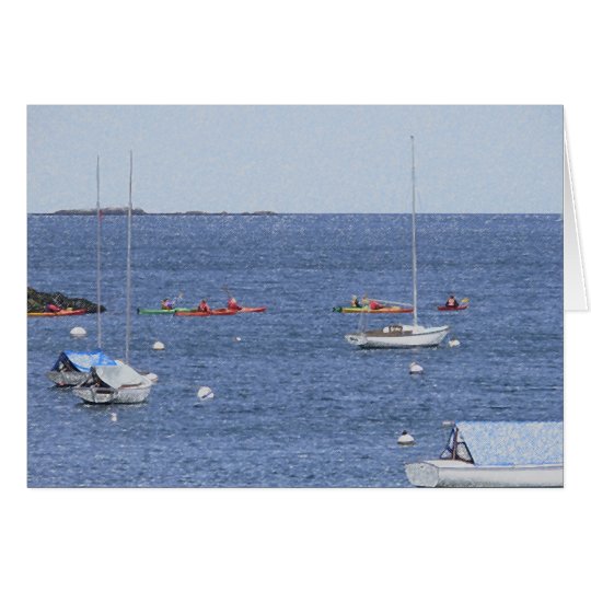 Tarjeta de los barcos del océano
