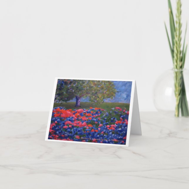 Tarjeta de los Bluebonnets de Tejas (Anverso)