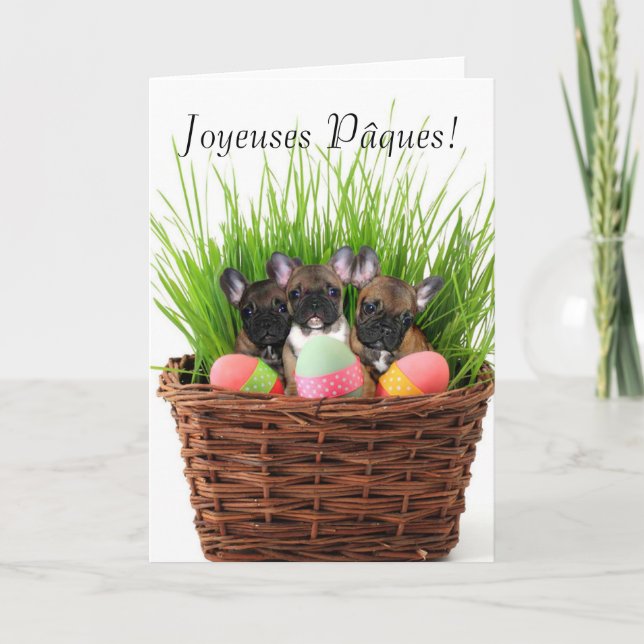 Tarjeta de los bulldoges franceses de Joyeuses (Anverso)