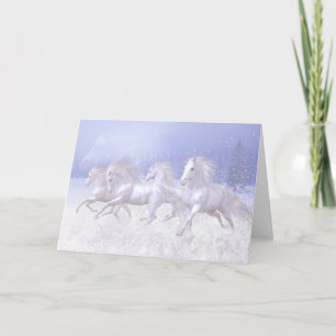 Tarjeta de los caballos de la nieve