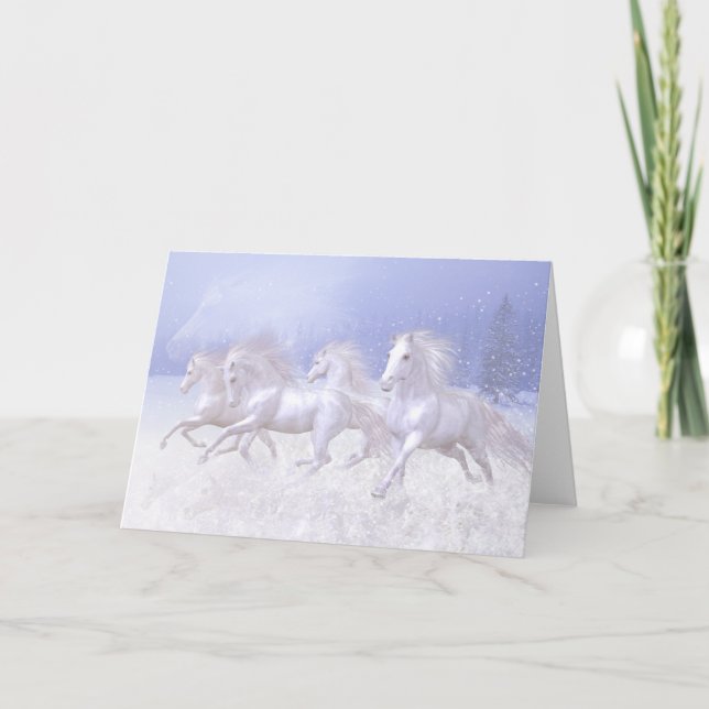 Tarjeta de los caballos de la nieve (Anverso)