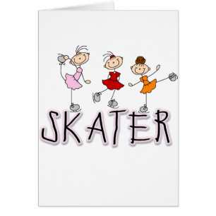 Tarjeta de los chicas del palillo del patinador