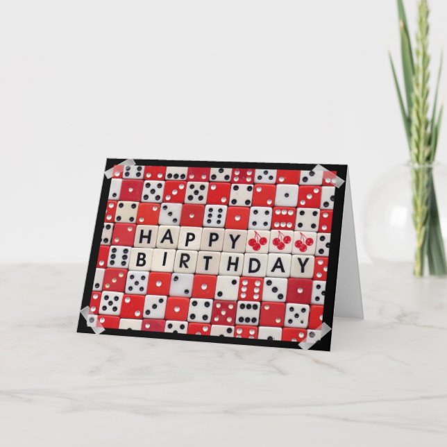Tarjeta de los dados del feliz cumpleaños (Anverso)
