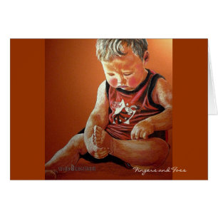 Tarjeta de los dedos y de los dedos del pie