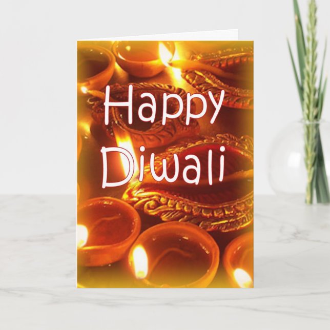Tarjeta de los diyas de Diwali (Anverso)