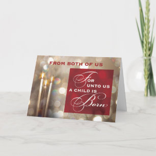 Tarjeta De los dos Navidades nace Candles Child
