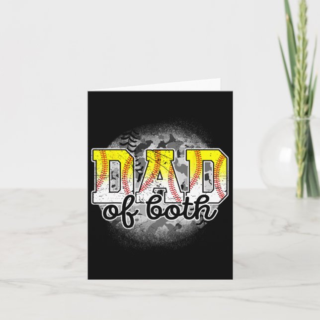 Tarjeta De Los Dos Padres De Softbol De Béisbol (Anverso)