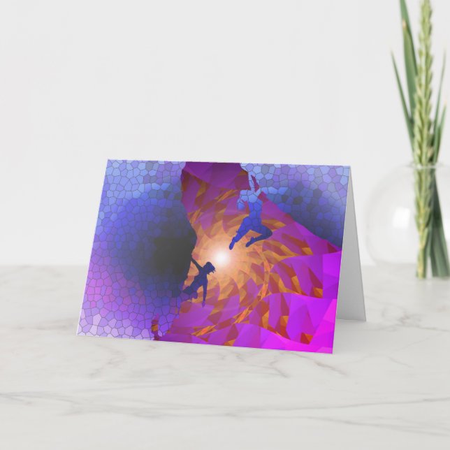 Tarjeta de los escaladores de roca del feliz (Anverso)