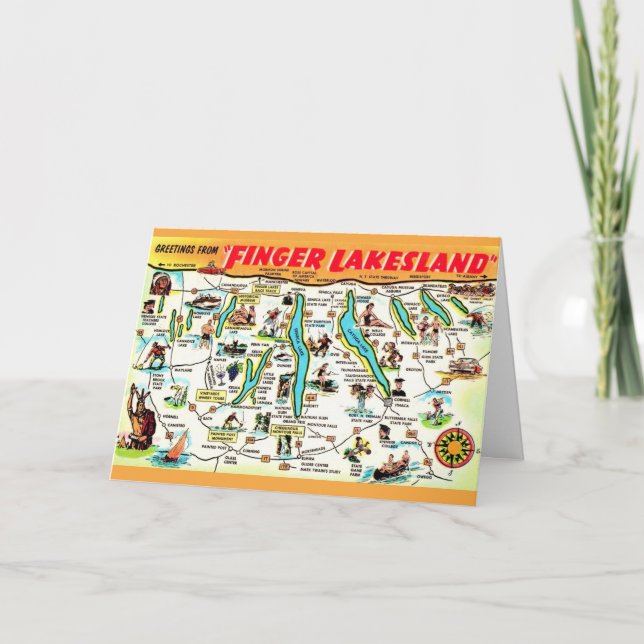 Tarjeta de los Finger Lakes de Nueva York (Anverso)