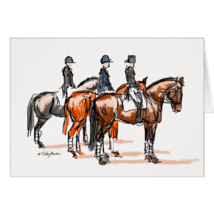 Tarjeta de los ganadores del Dressage tres