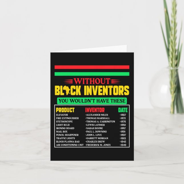 Tarjeta De los inventores negros olvidados Mes de Historia (Anverso)