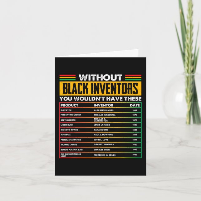 Tarjeta De los inventores negros olvidados Mes de la Histo (Anverso)