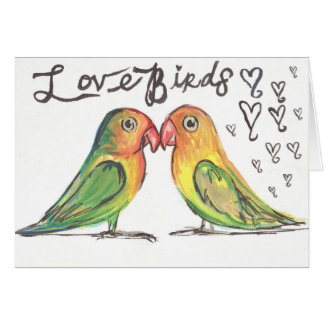 Tarjeta de los LoveBirds de Kissy