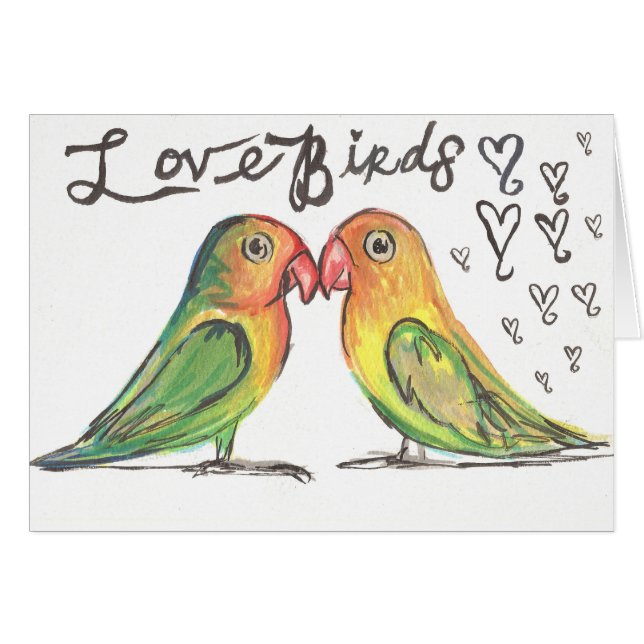 Tarjeta de los LoveBirds de Kissy (Anverso (Horizontal))
