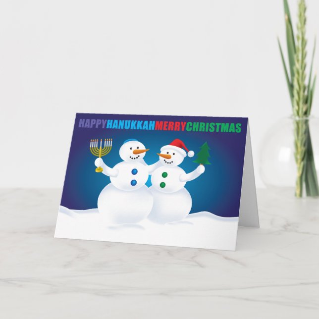 Tarjeta de los muñecos de nieve del navidad de (Anverso)