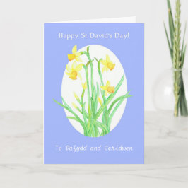 Tarjeta de los narcisos del día de St David