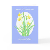 Tarjeta de los narcisos del día de St David, a