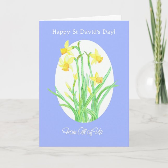 Tarjeta de los narcisos del día de St David, todos (Anverso)