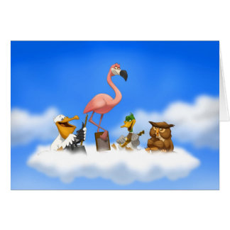 Tarjeta de los pájaros de O de la banda de jarro